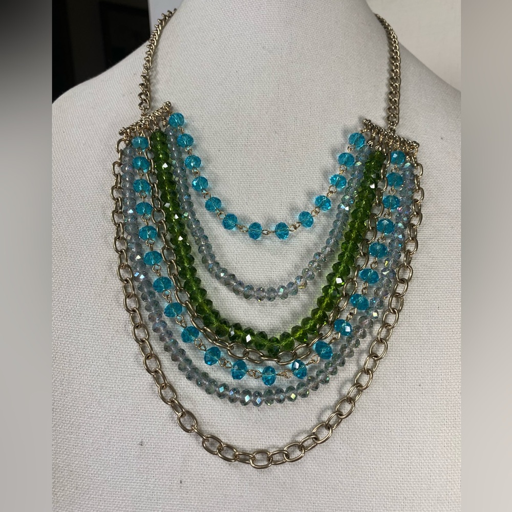 Gorgeous multi strand sparkly crystal necklace